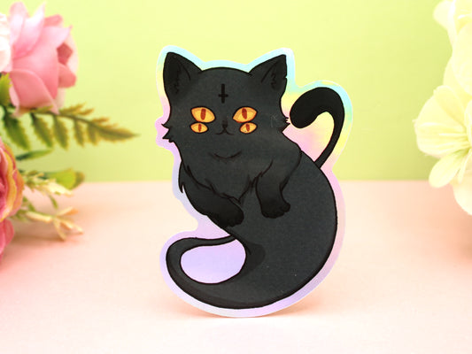 Four Eyed Cat Ghost Sticker