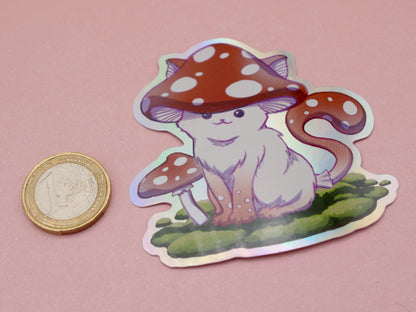 Holographic Meowshroom Sticker