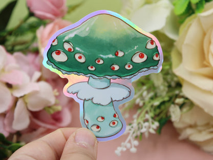 Verdigris Agaric Mushroom With Eyes Sticker