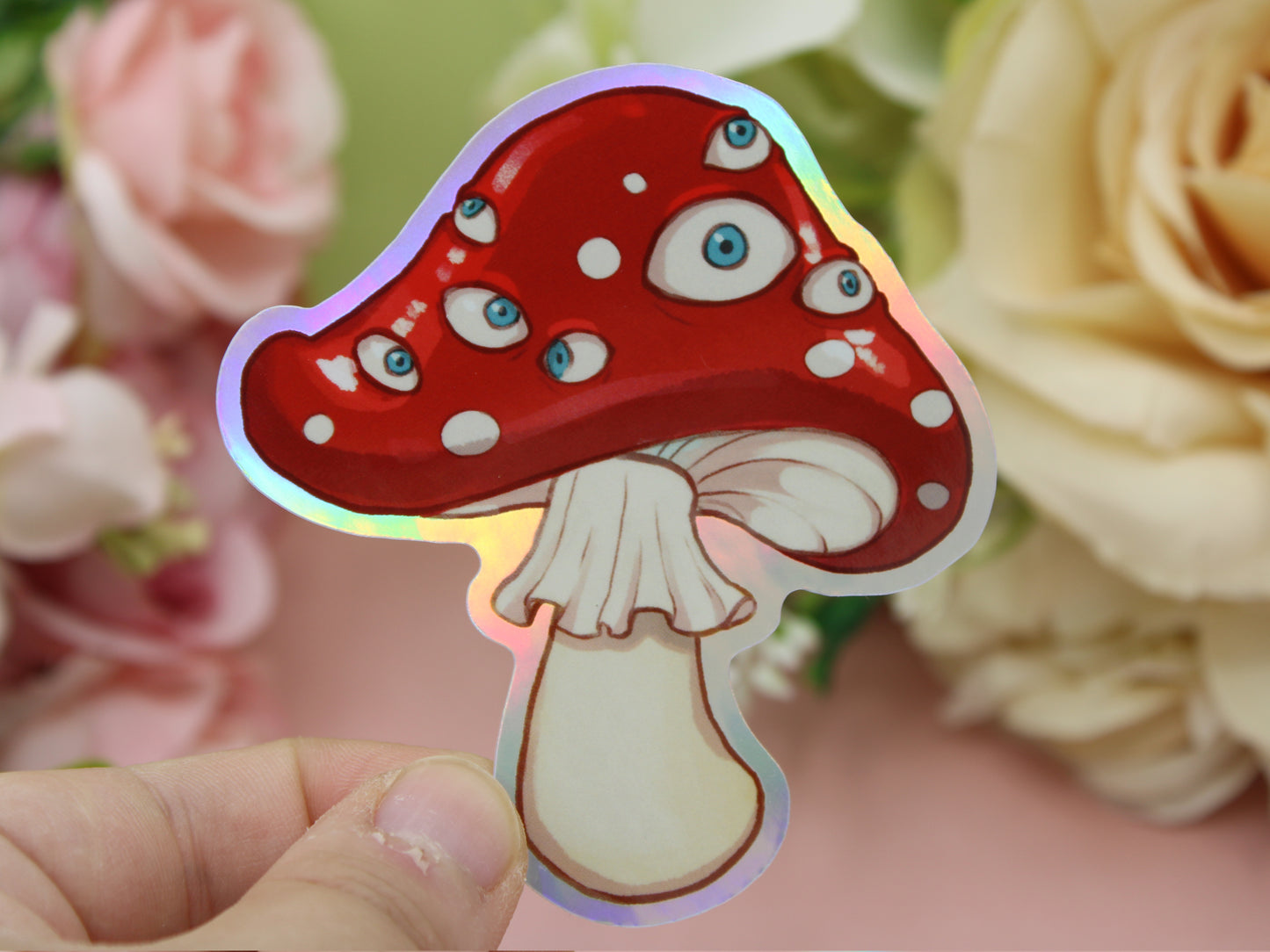 Fly Agaric Mushroom With Eyes Sticker
