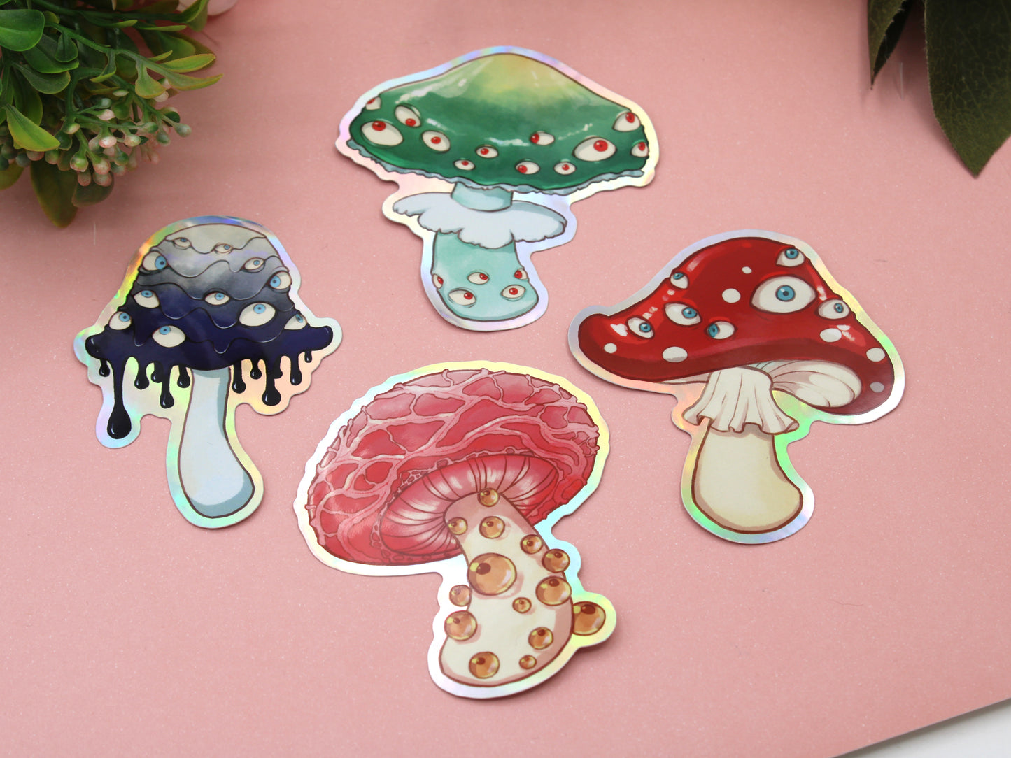 Netted Rhodotus Mushroom With Eyes Sticker