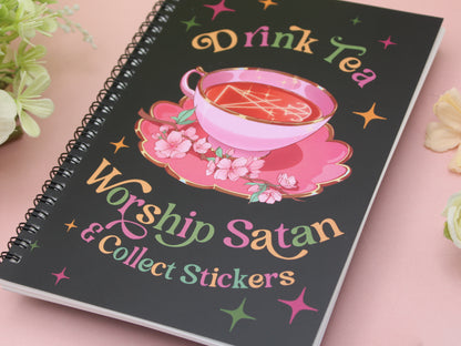 Drink Tea, Worship Satan - Reusable Sticker Book
