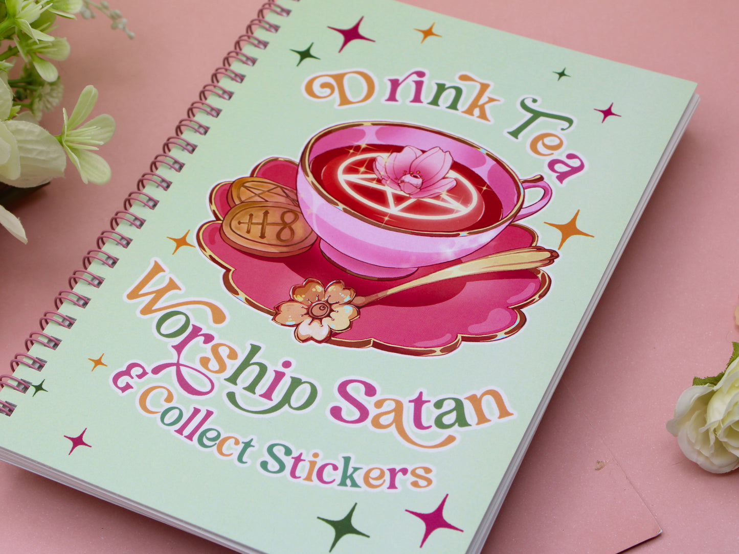 Drink Tea, Worship Satan - Reusable Sticker Book