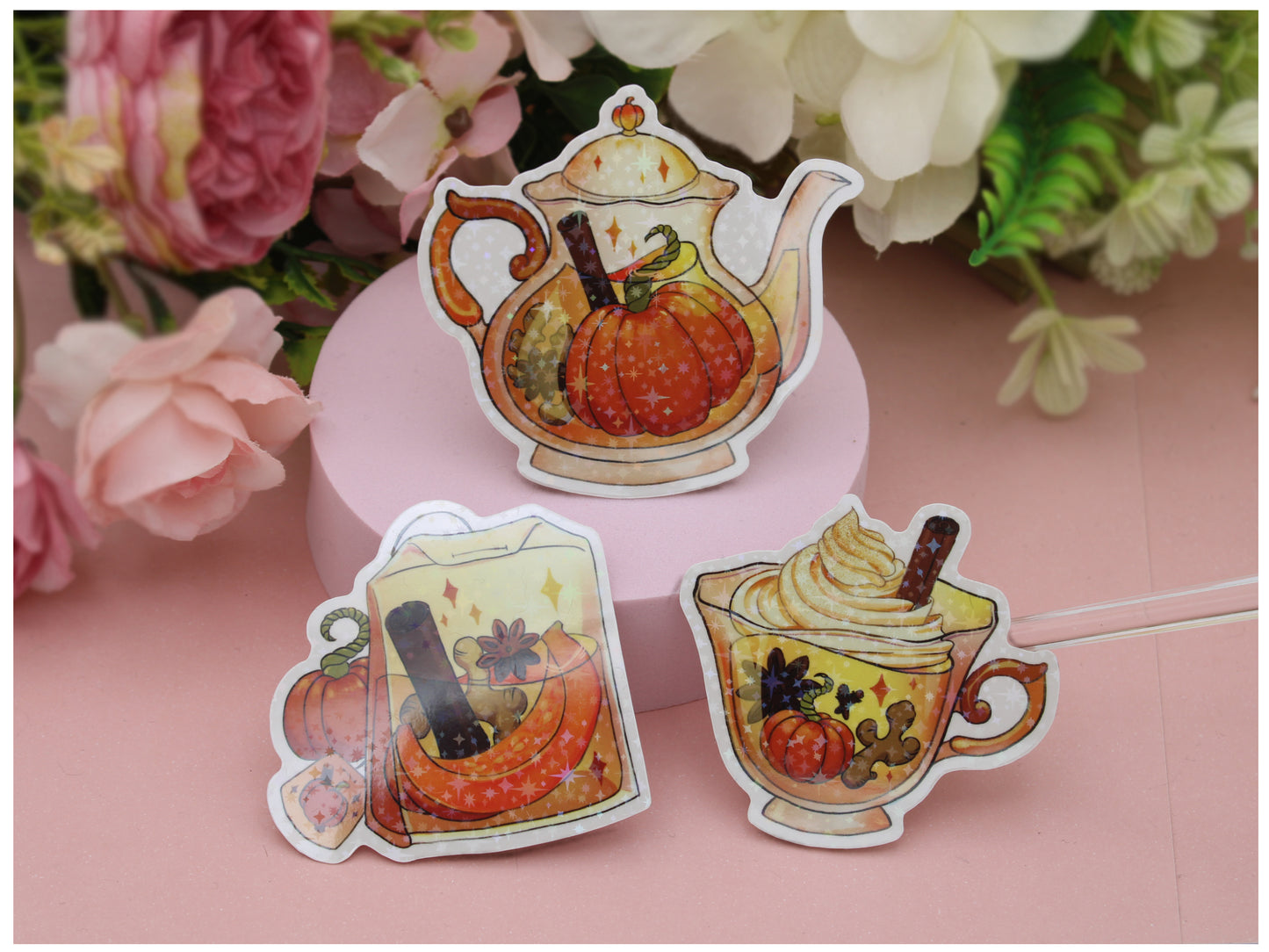 Pumpkin Spice Tea Cup Stickers