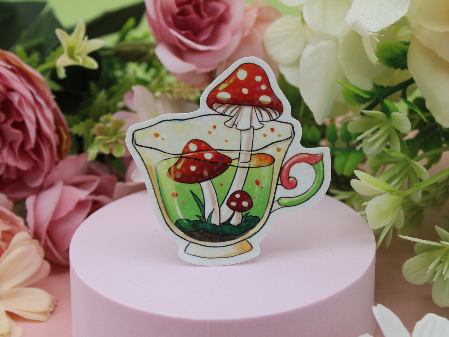 Mushroom Tea Cup Stickers