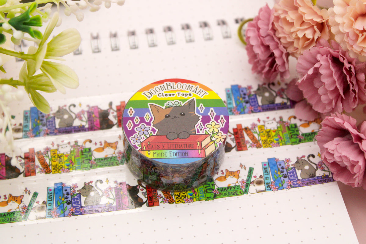 Cats x Books Pride Clear PET Tapes