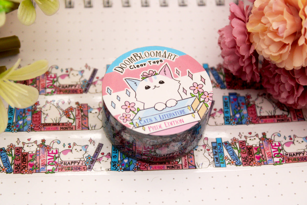 Cats x Books Pride Clear PET Tapes