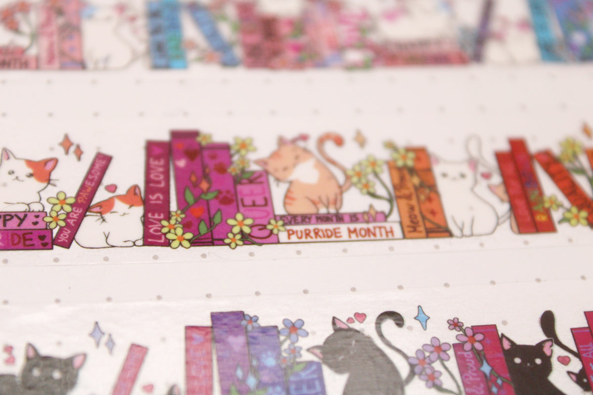 Cats x Books Pride Clear PET Tapes