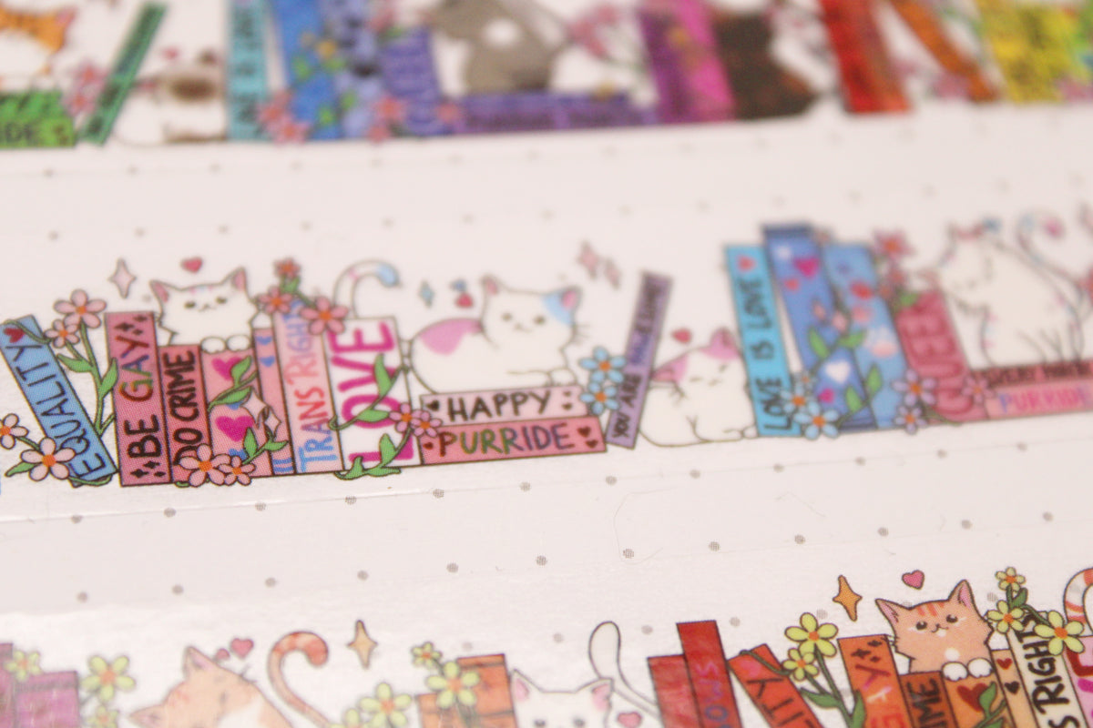 Cats x Books Pride Clear PET Tapes