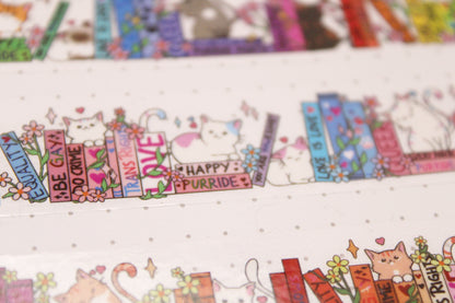 Cats x Books Pride Clear PET Tapes
