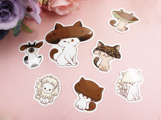 Meowshrooms - Edible Mushroom Family Stickers