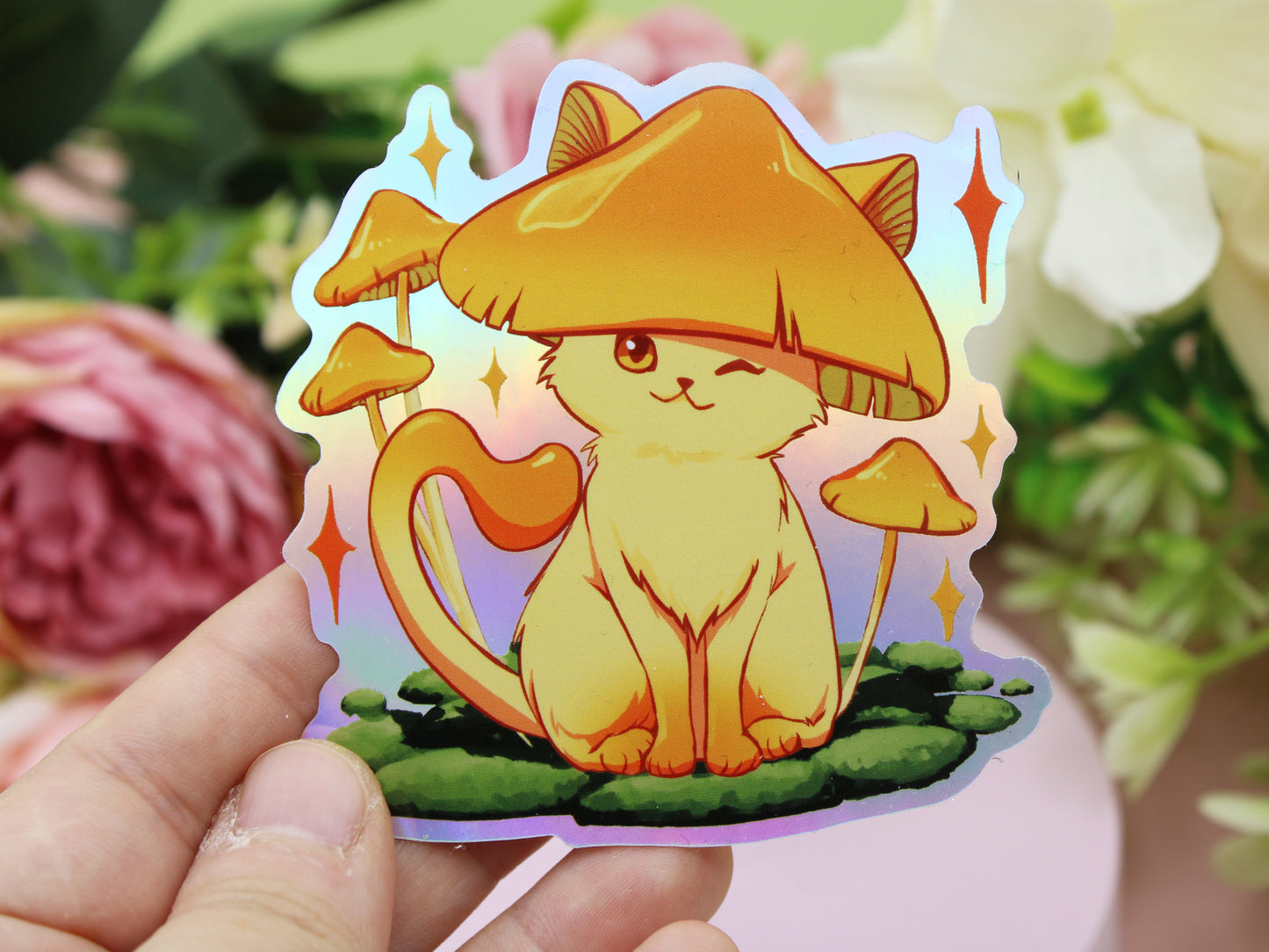 Meowshrooms - Colorful Holo Stickers