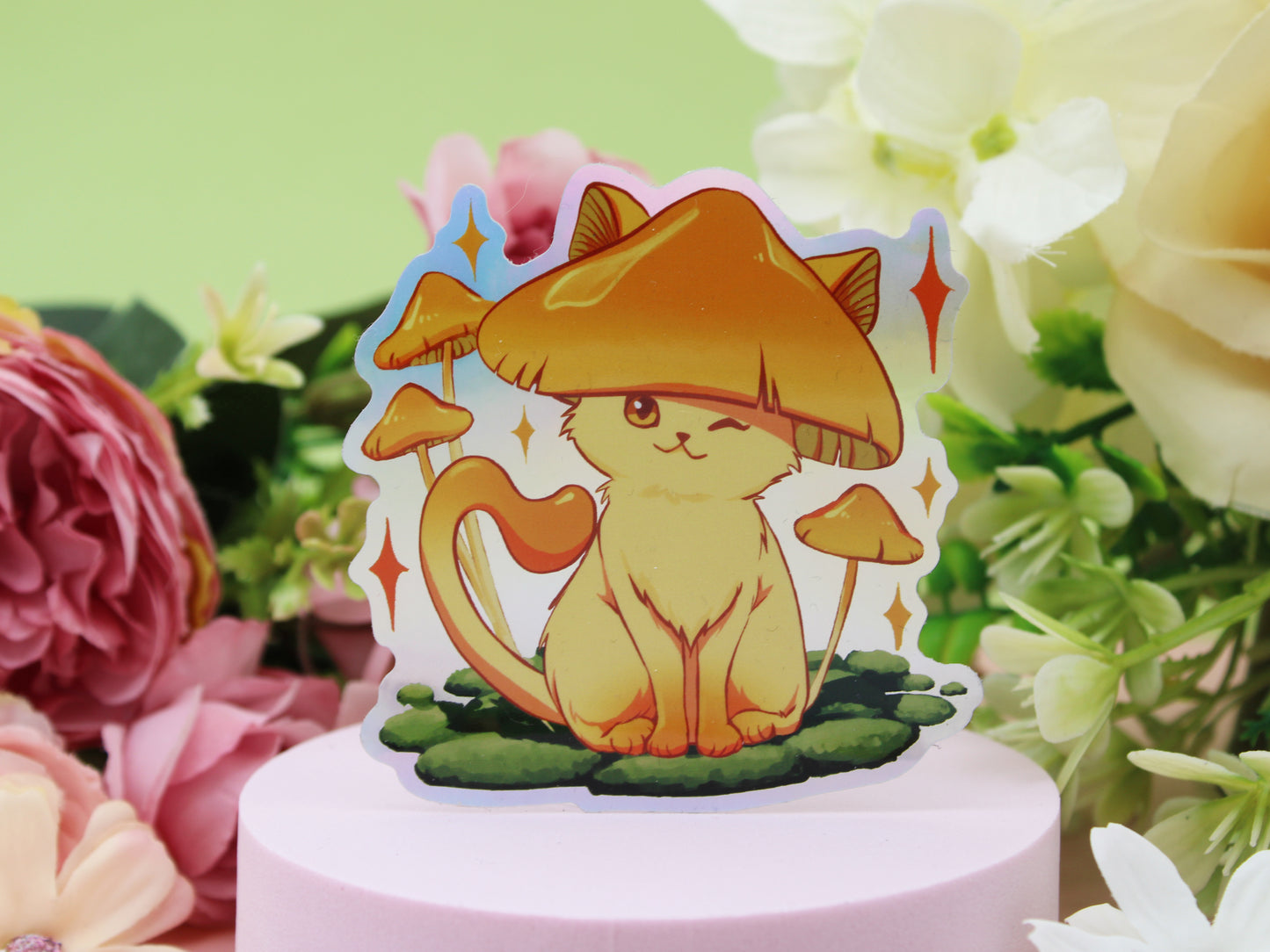 Meowshrooms - Colorful Holo Stickers